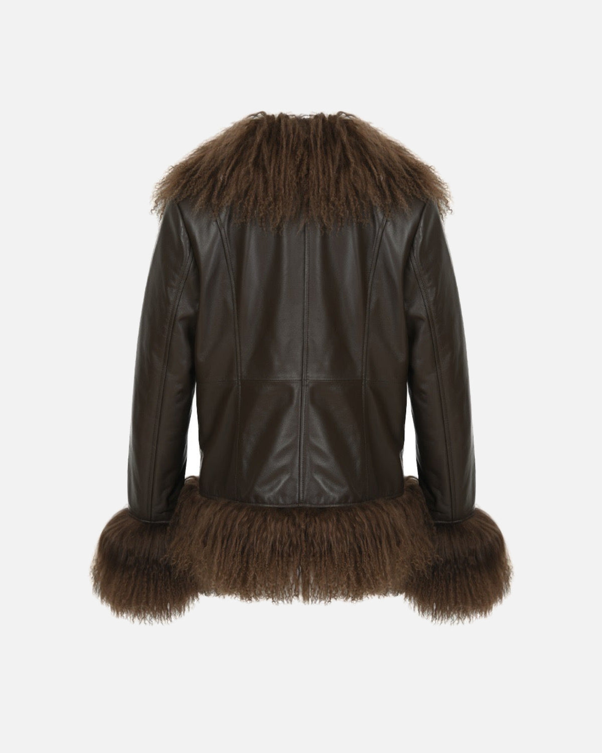 Dorothy Leather Shearling Coat Short Classic