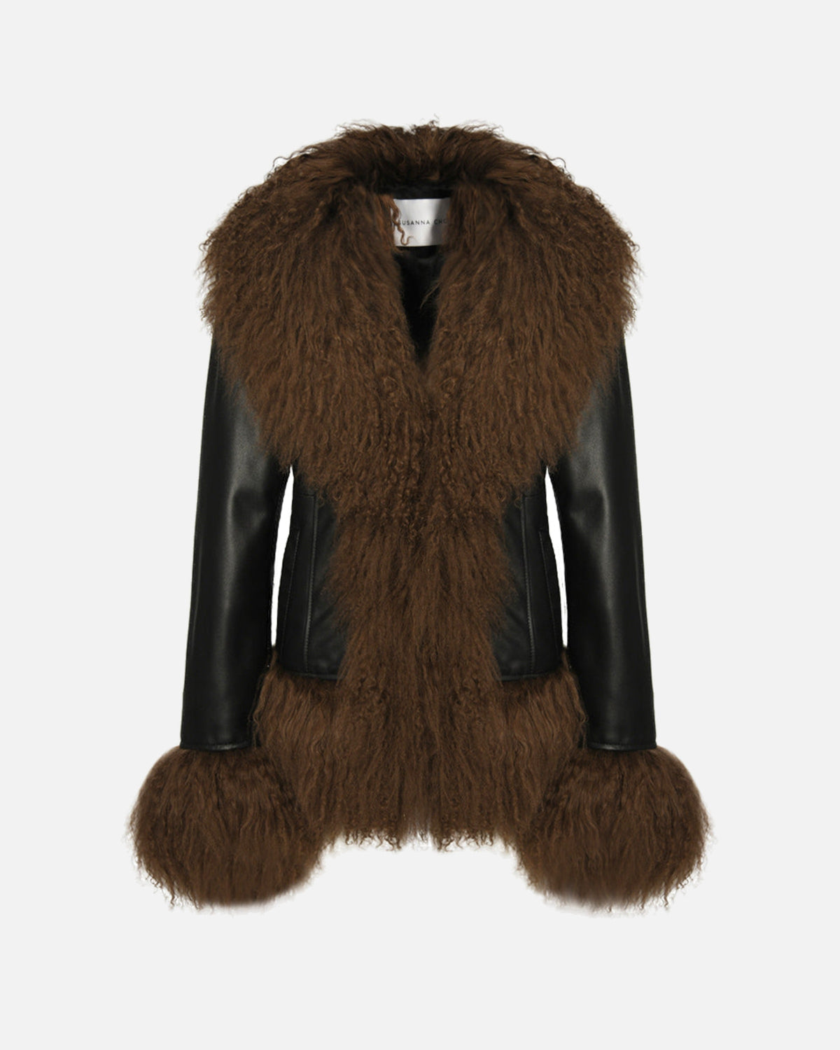 Dorothy Leather Shearling Coat Short Classic