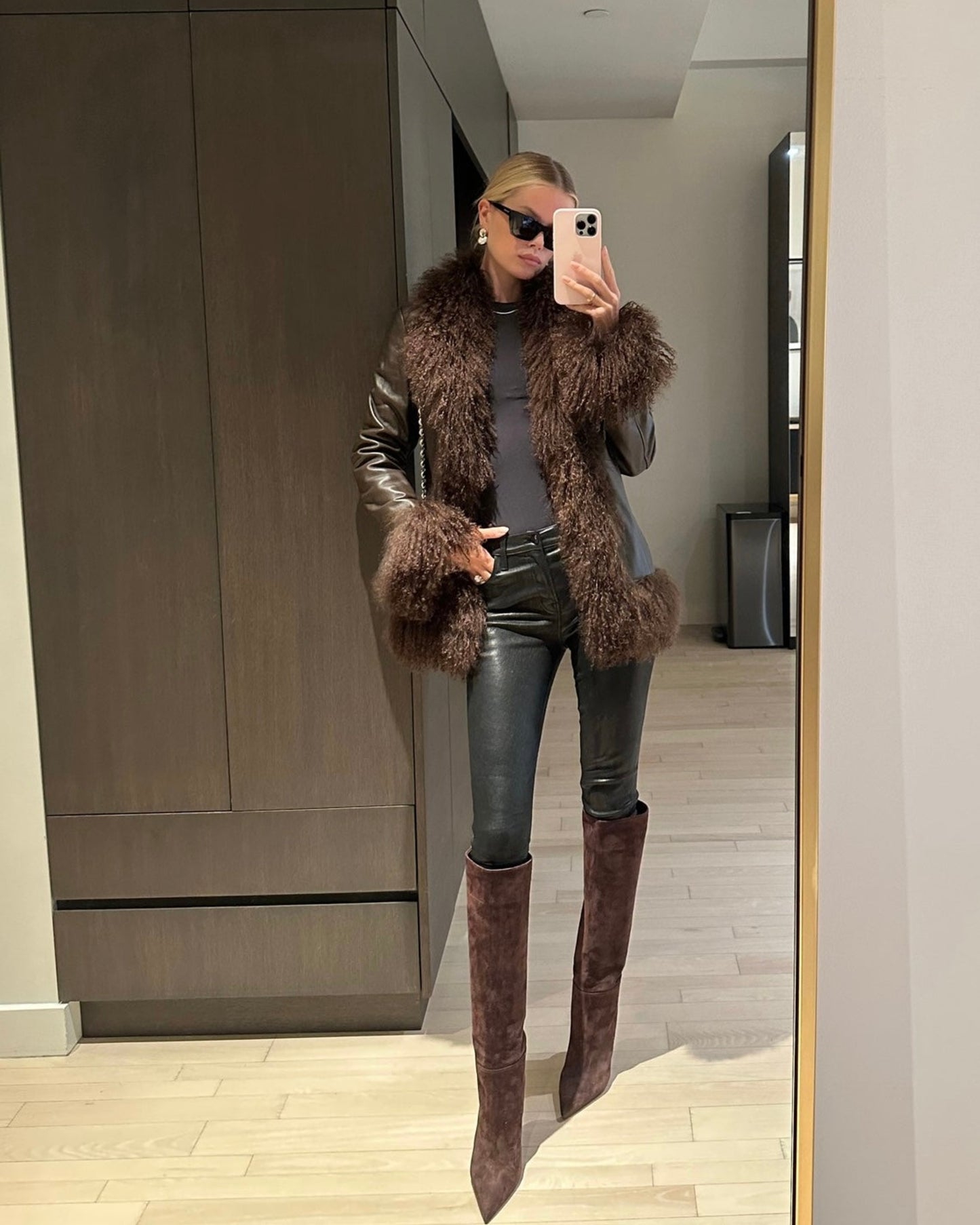 Dorothy Leather Shearling Coat