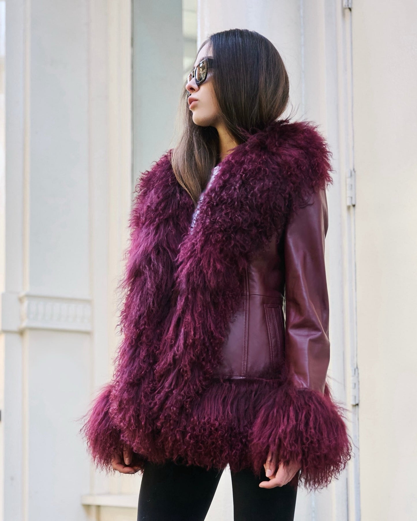 Dorothy Leather Shearling Coat