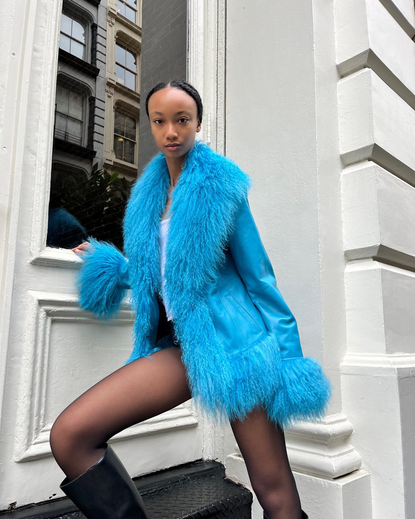 Dorothy Leather Shearling Coat
