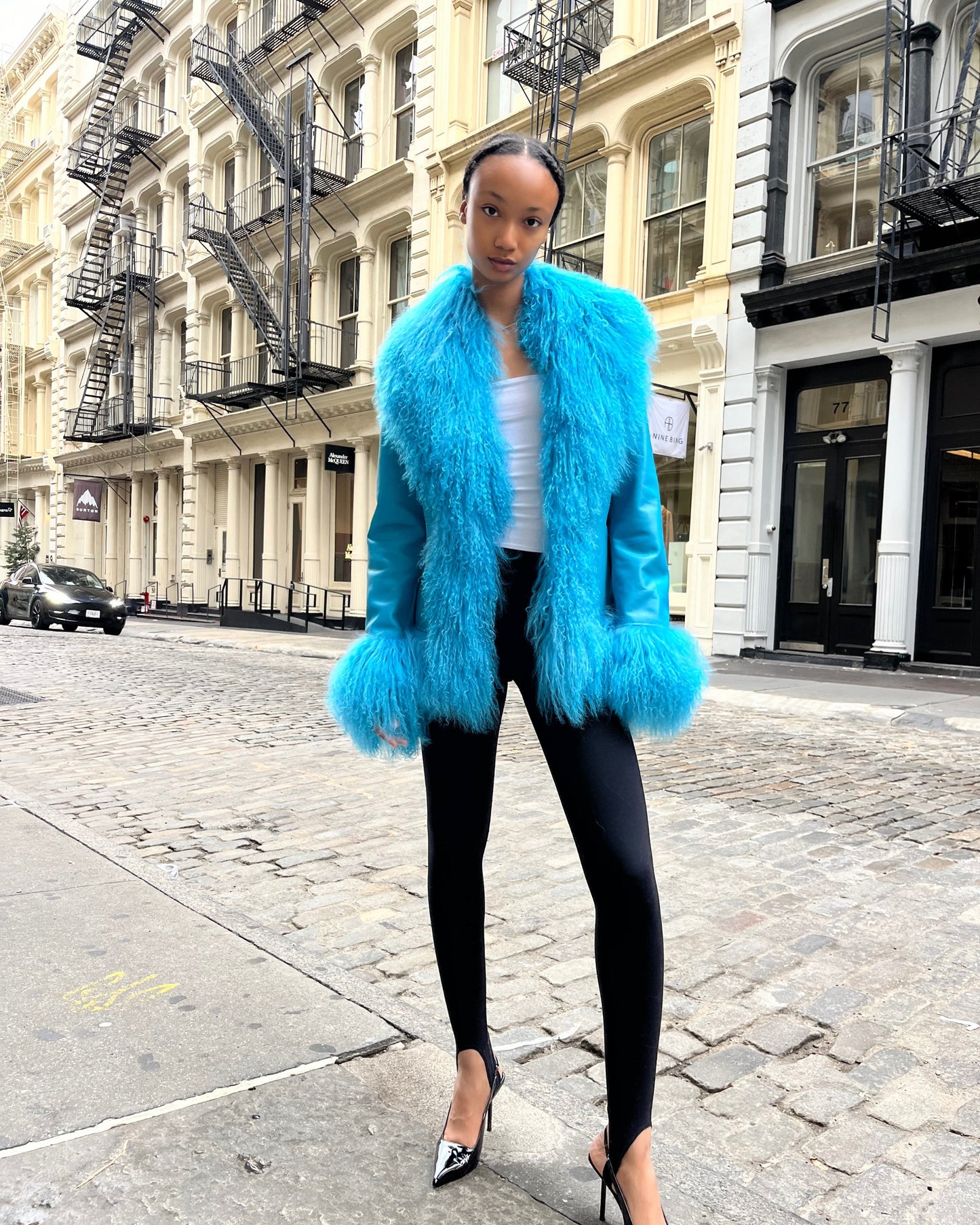 Dorothy Leather Shearling Coat