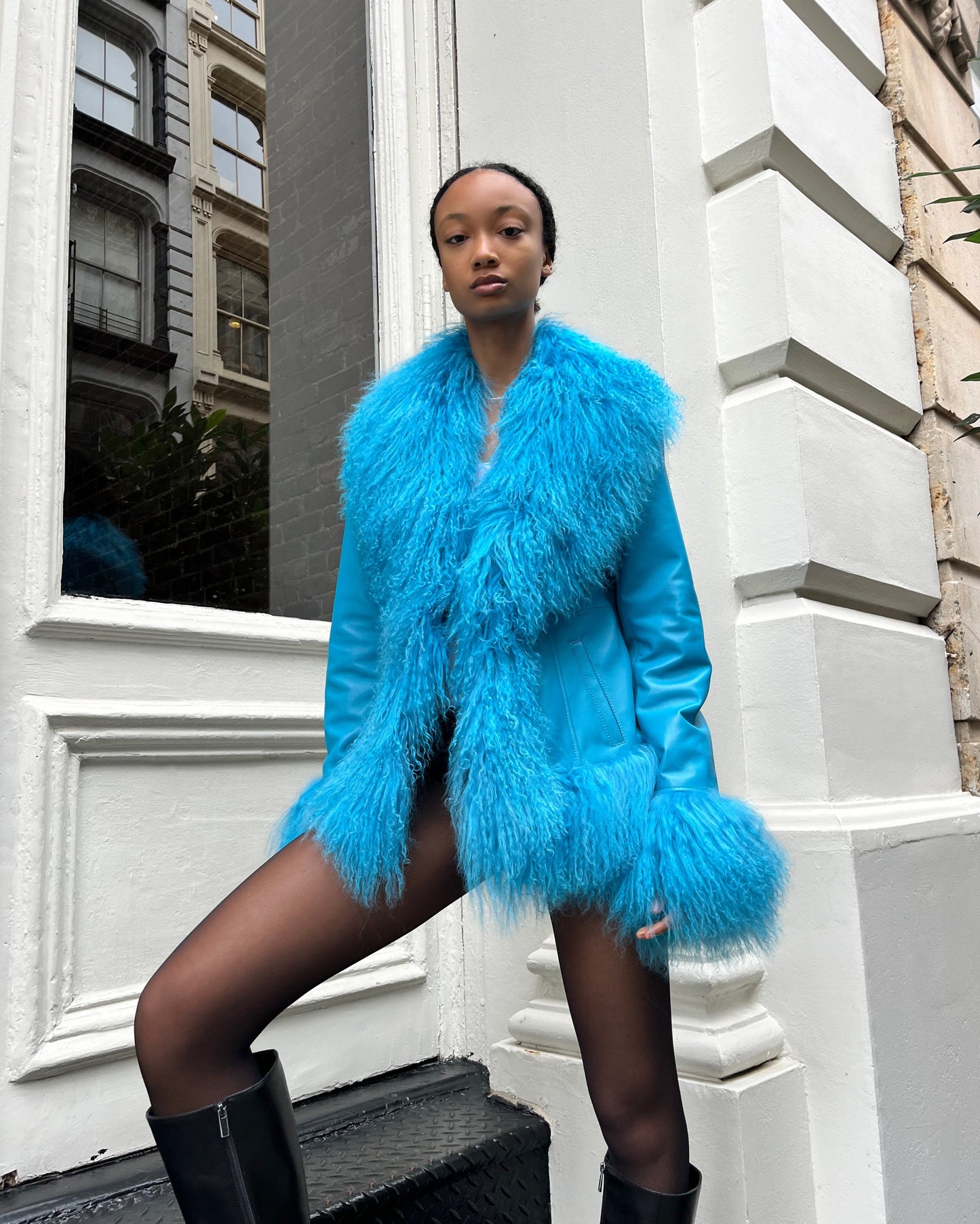 Dorothy Leather Shearling Coat