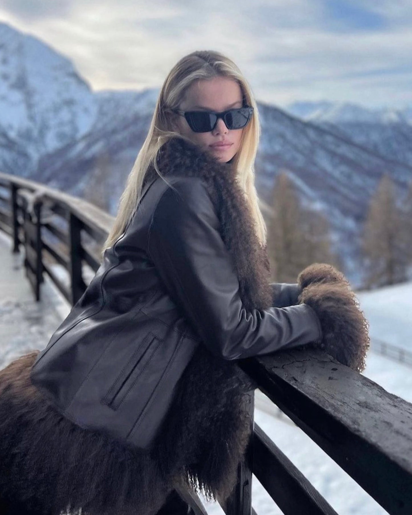 Dorothy Leather Shearling Coat