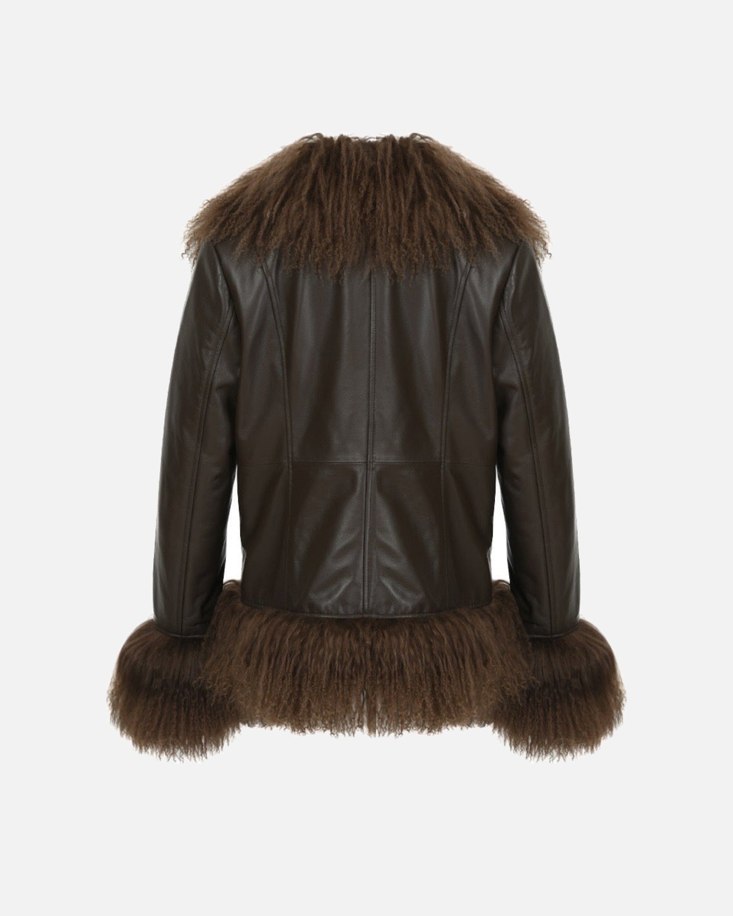 Dorothy Leather Shearling Coat Short Classic