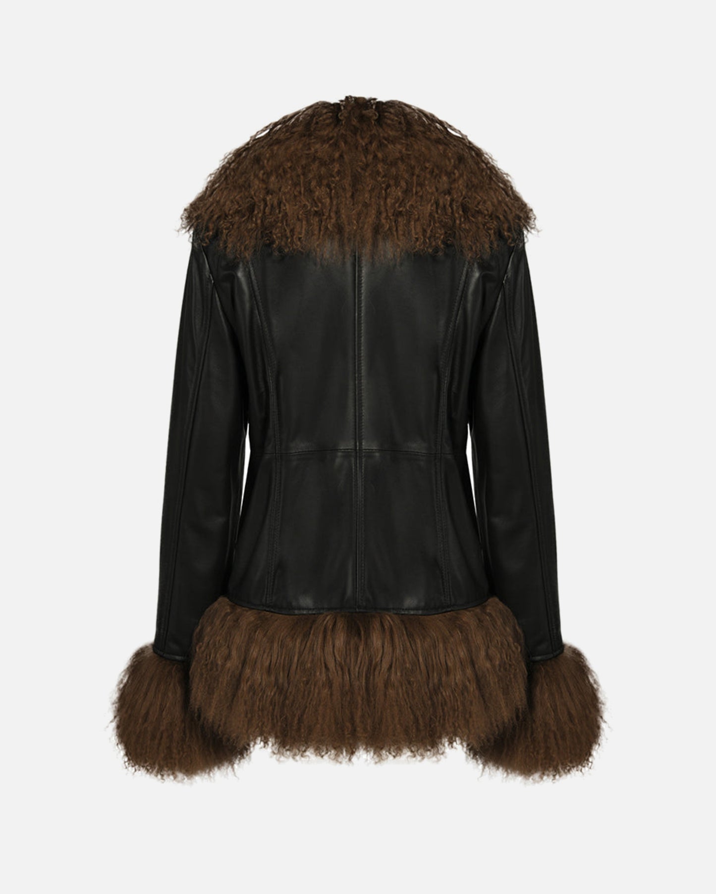 Dorothy Leather Shearling Coat Short Classic