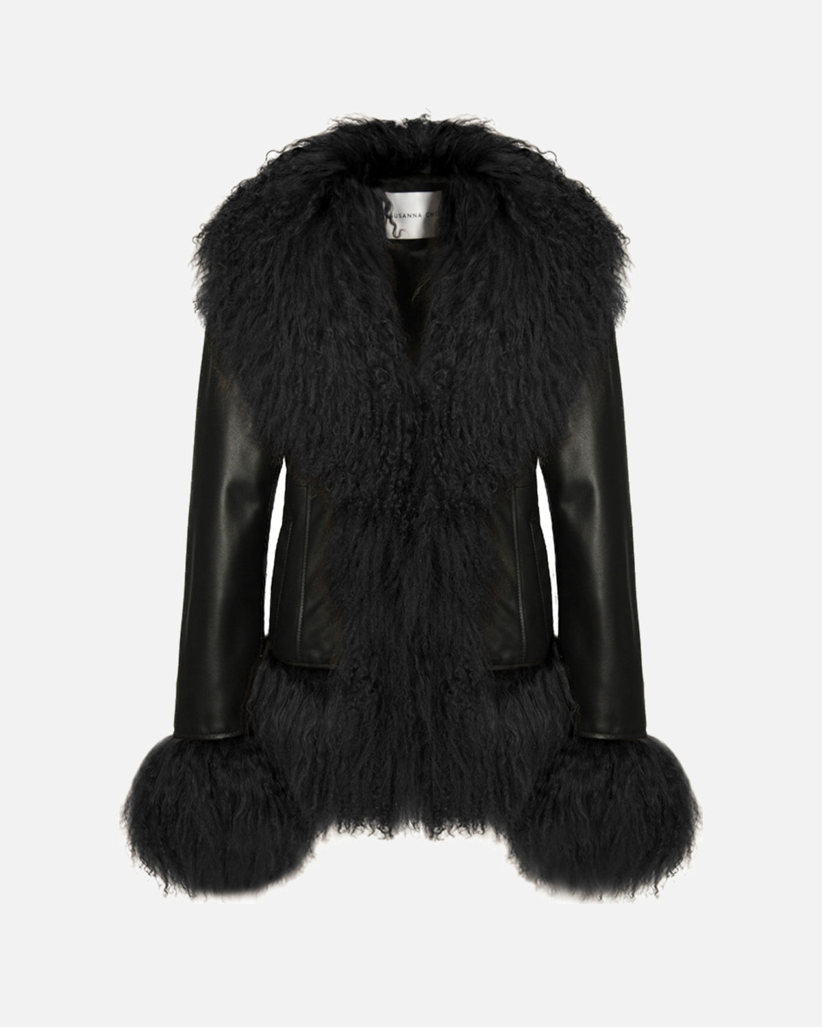 Dorothy Leather Shearling Coat Short Classic