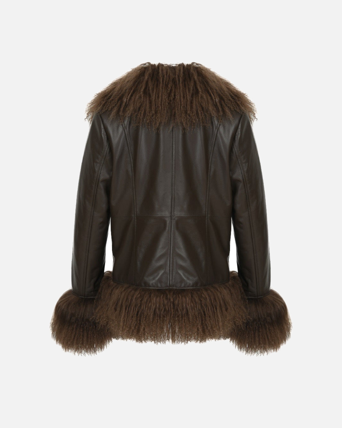 Dorothy Leather Shearling Coat Short Classic