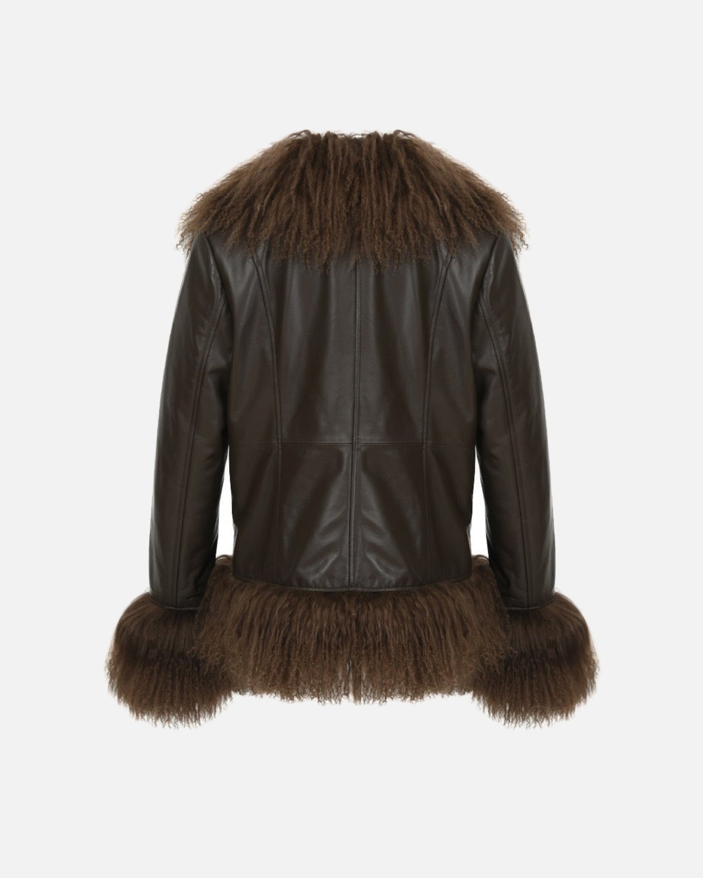 Dorothy Leather Shearling Coat Short Classic
