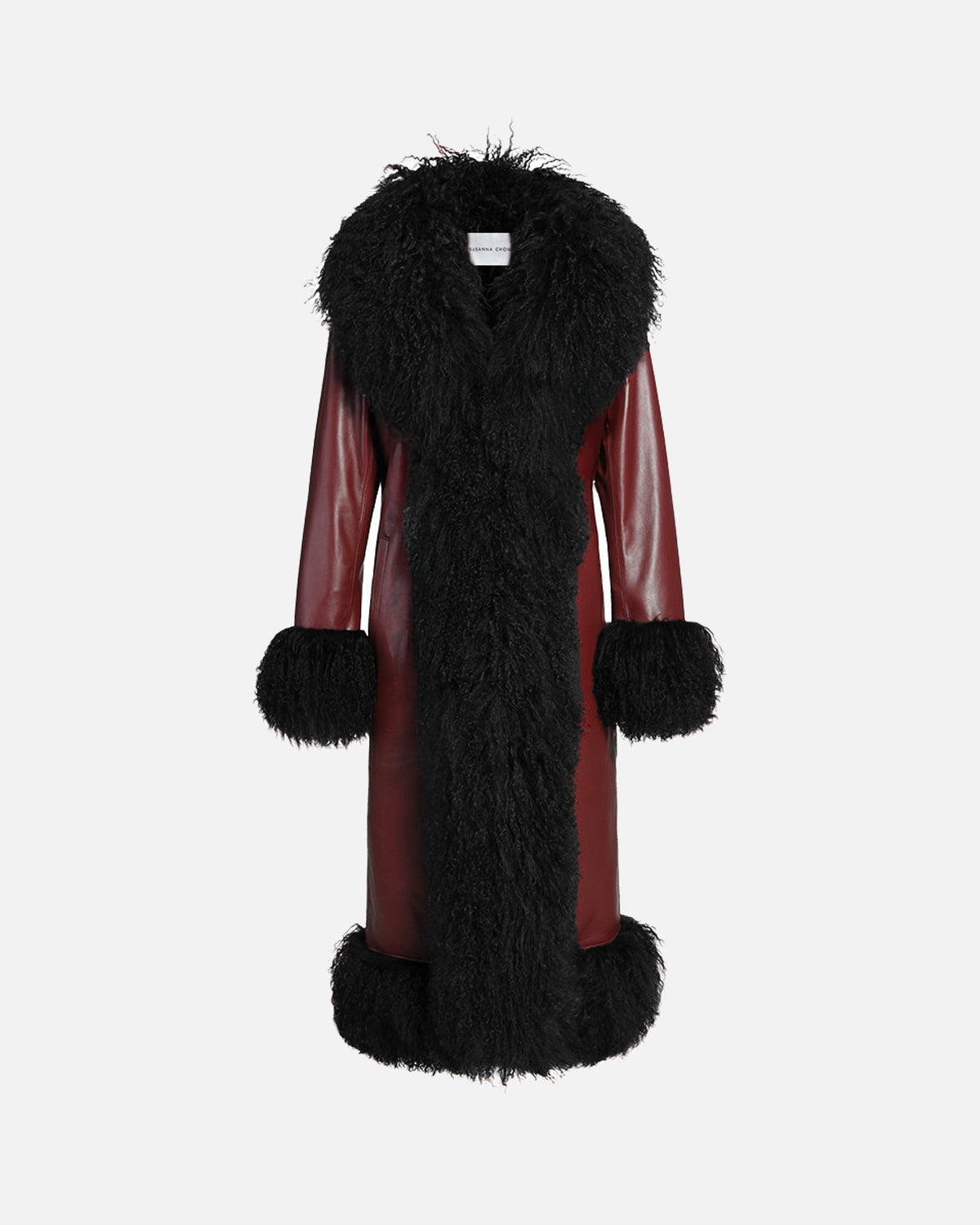 Dorothy Leather Shearling Maxi Coat