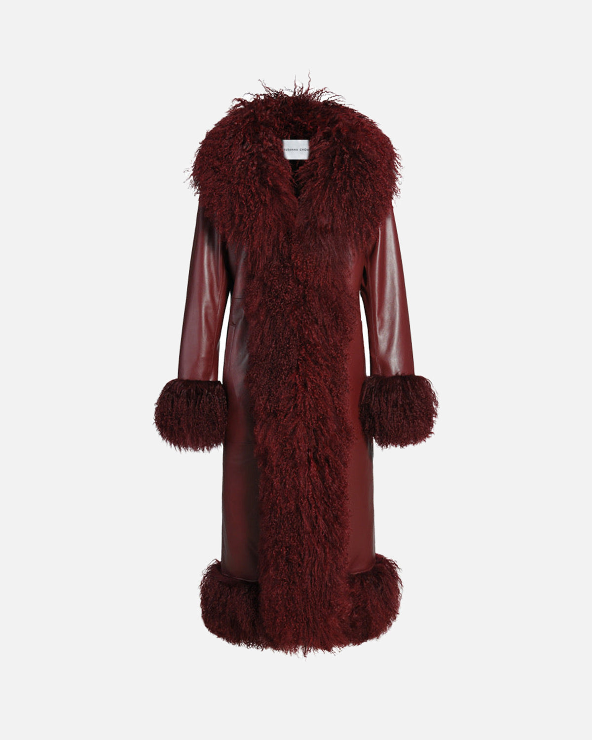 Dorothy Leather Shearling Maxi Coat