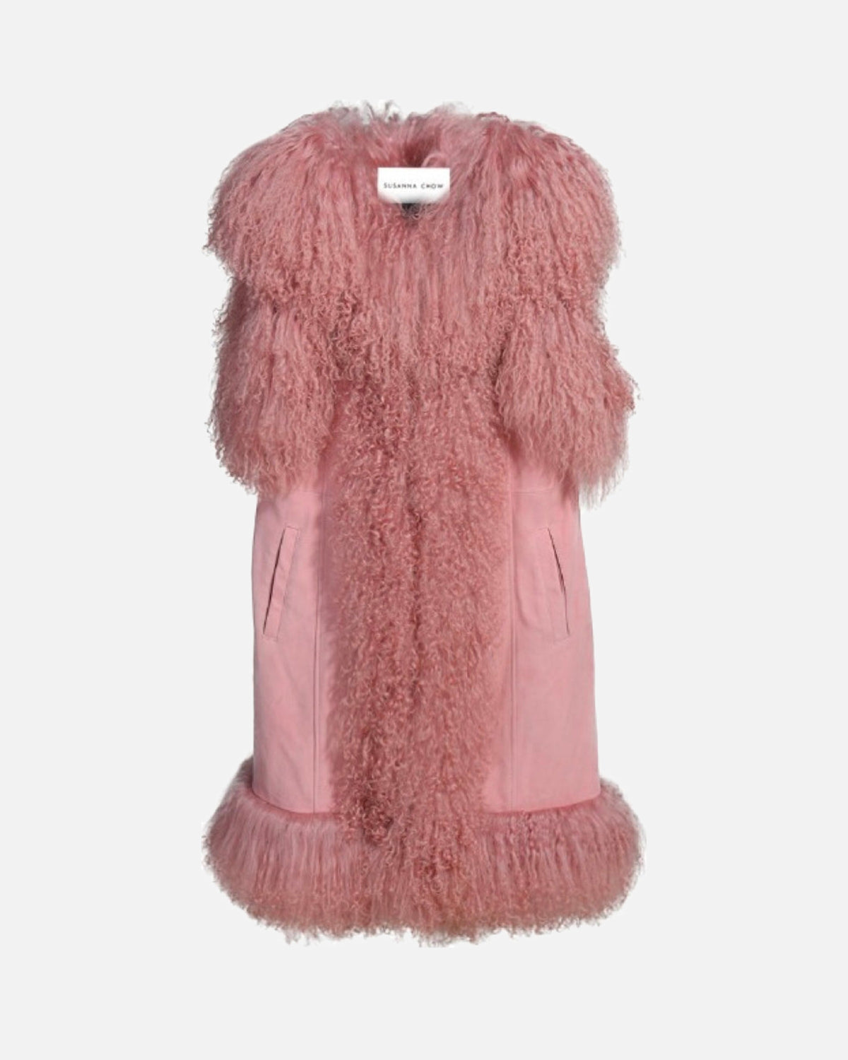 Dorothy Suede Shearling Midi Vest