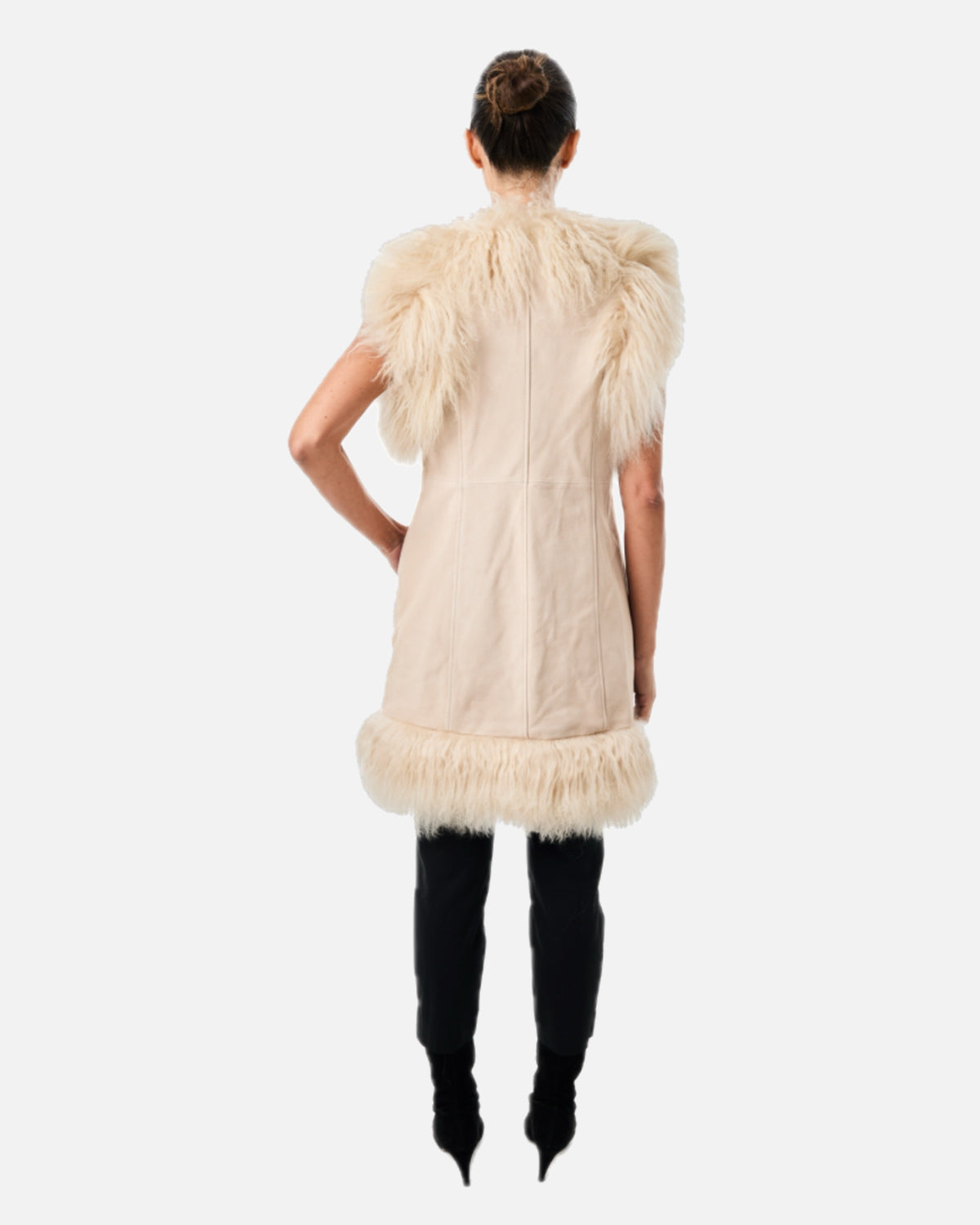 Dorothy Suede Shearling Midi Vest