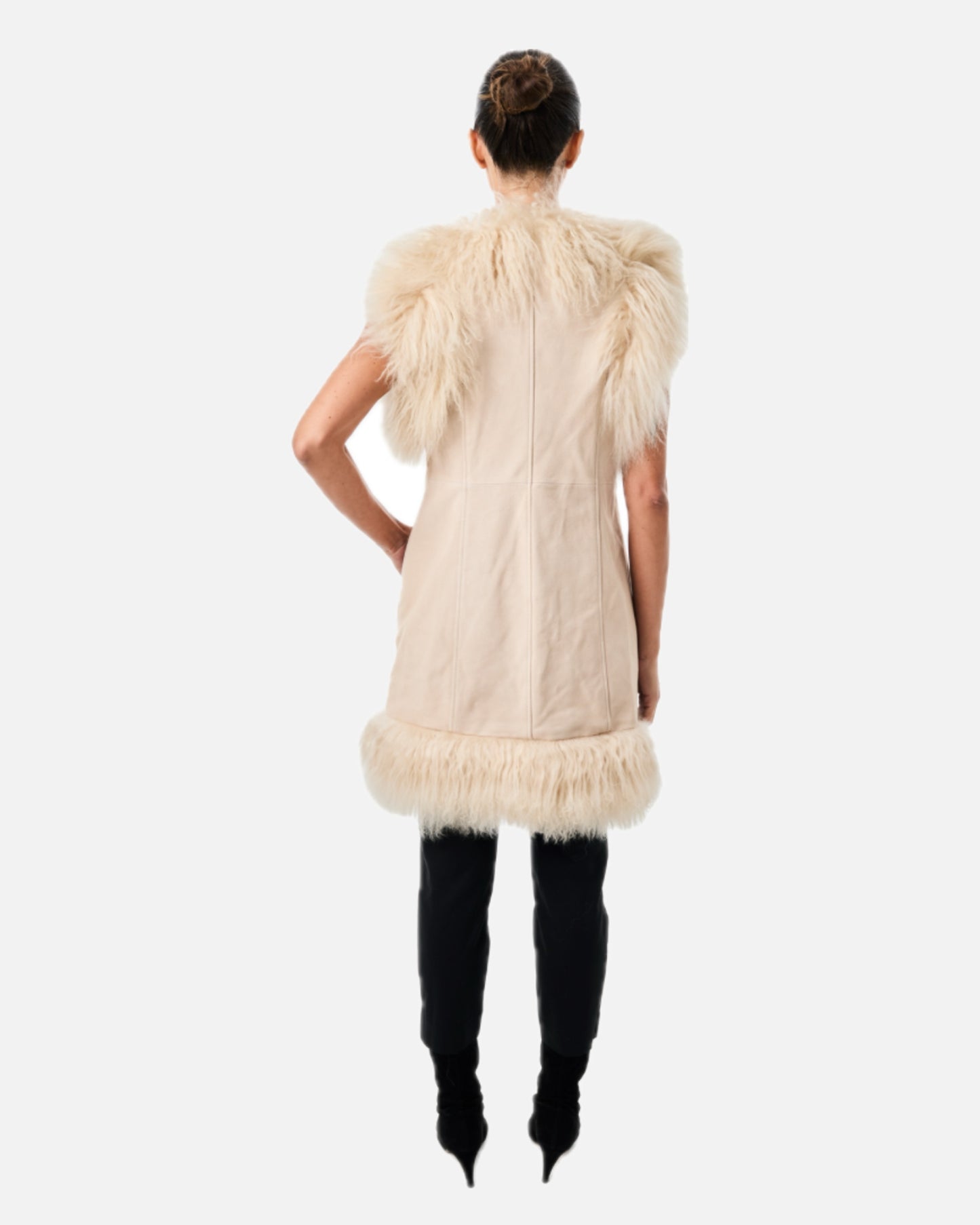 Dorothy Suede Shearling Midi Vest