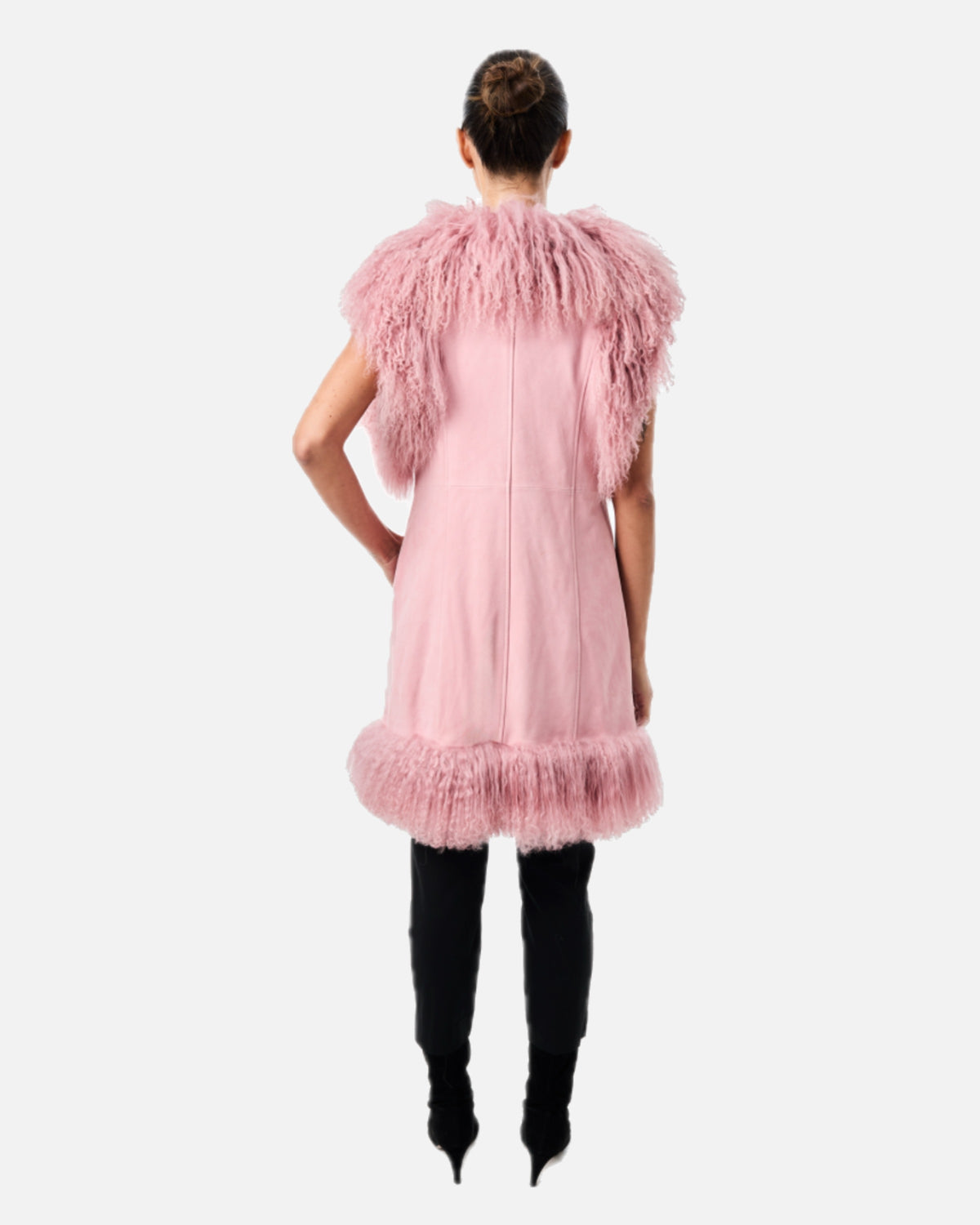 Dorothy Suede Shearling Midi Vest