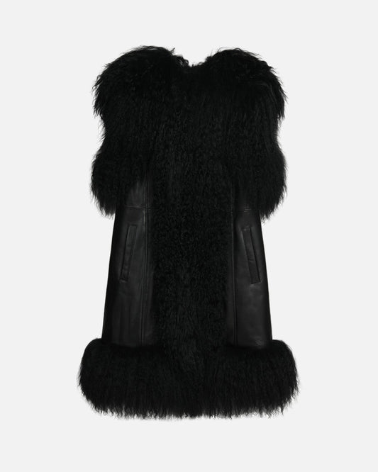 Dorothy Suede Shearling Midi Vest