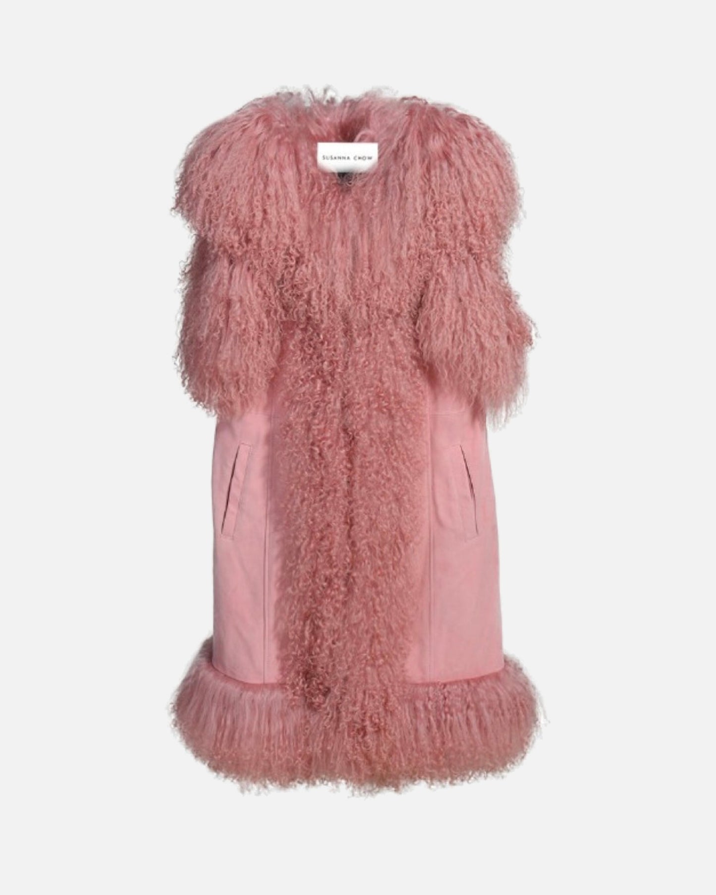 Dorothy Suede Shearling Midi Vest