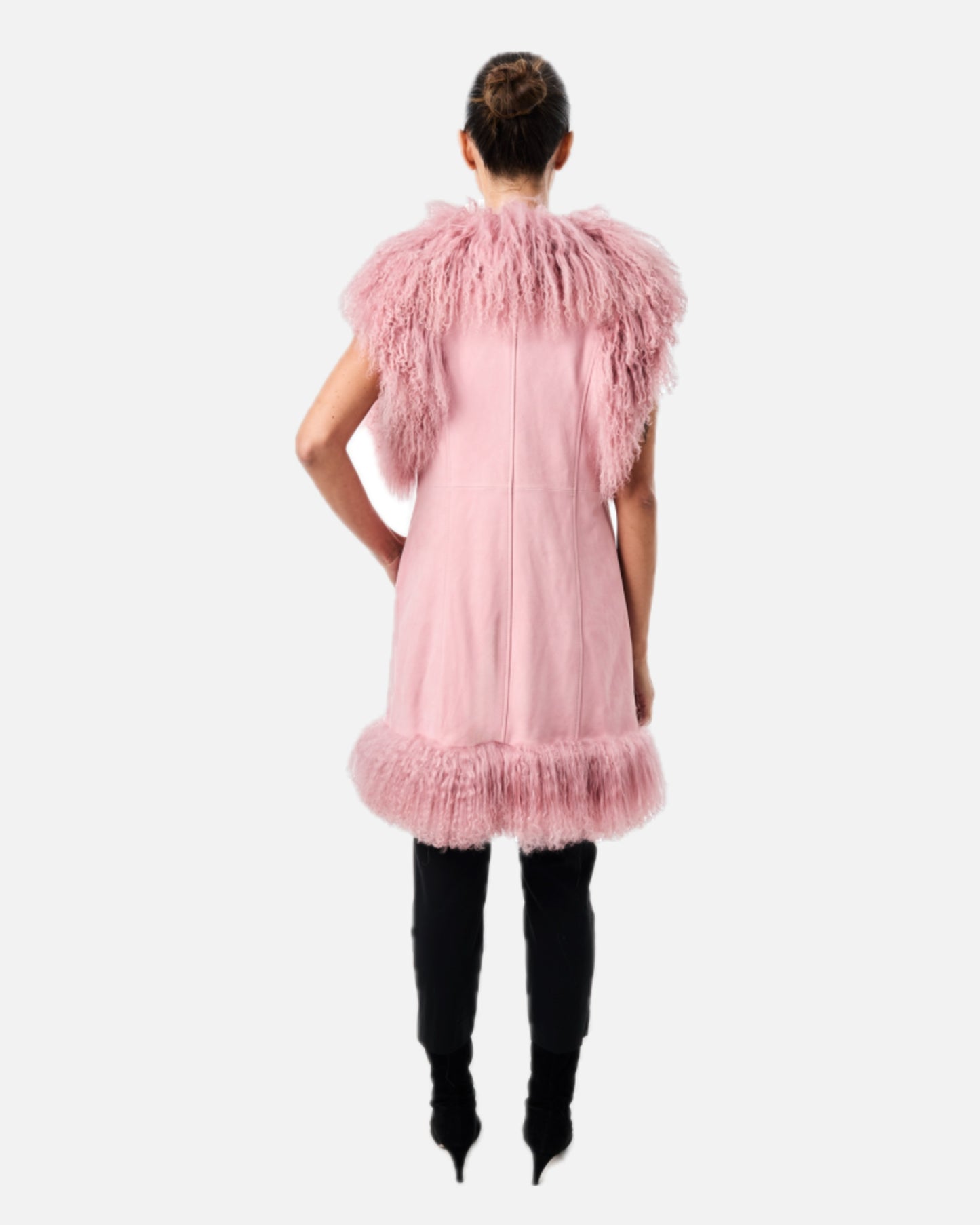 Dorothy Suede Shearling Midi Vest