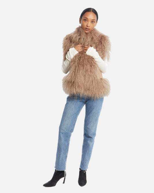 Dorothy Suede Shearling Vest