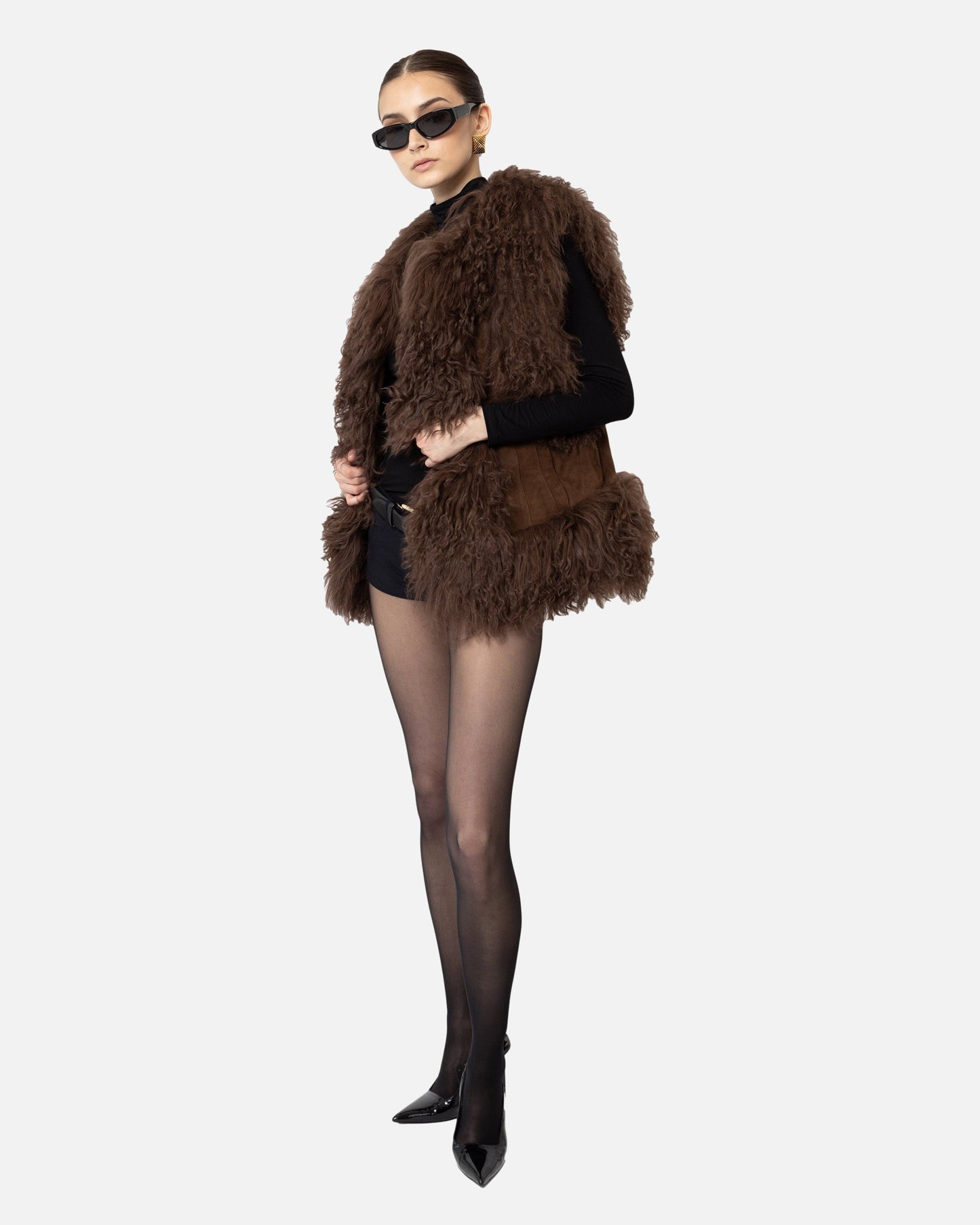 Dorothy Suede Shearling Vest