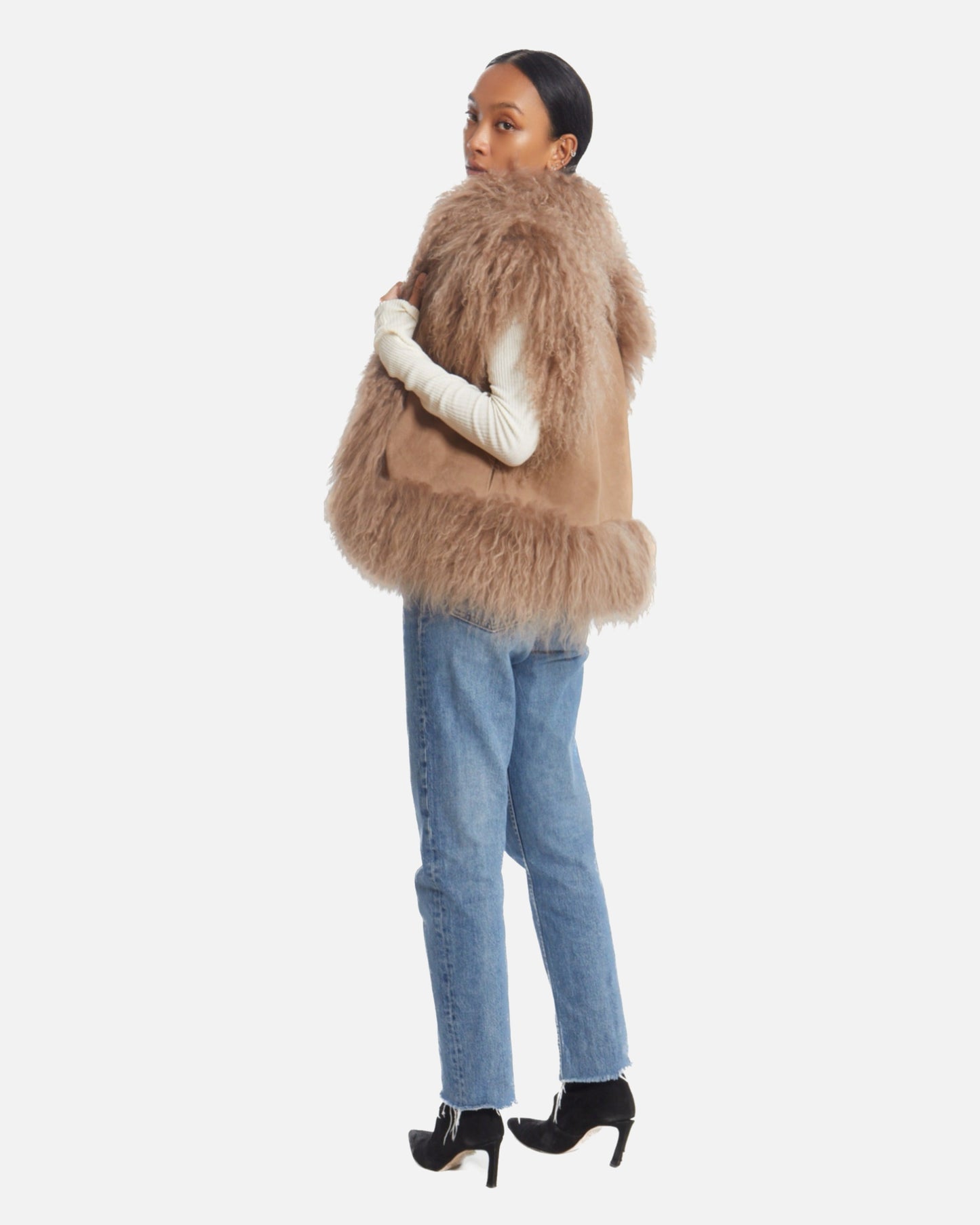 Dorothy Suede Shearling Vest