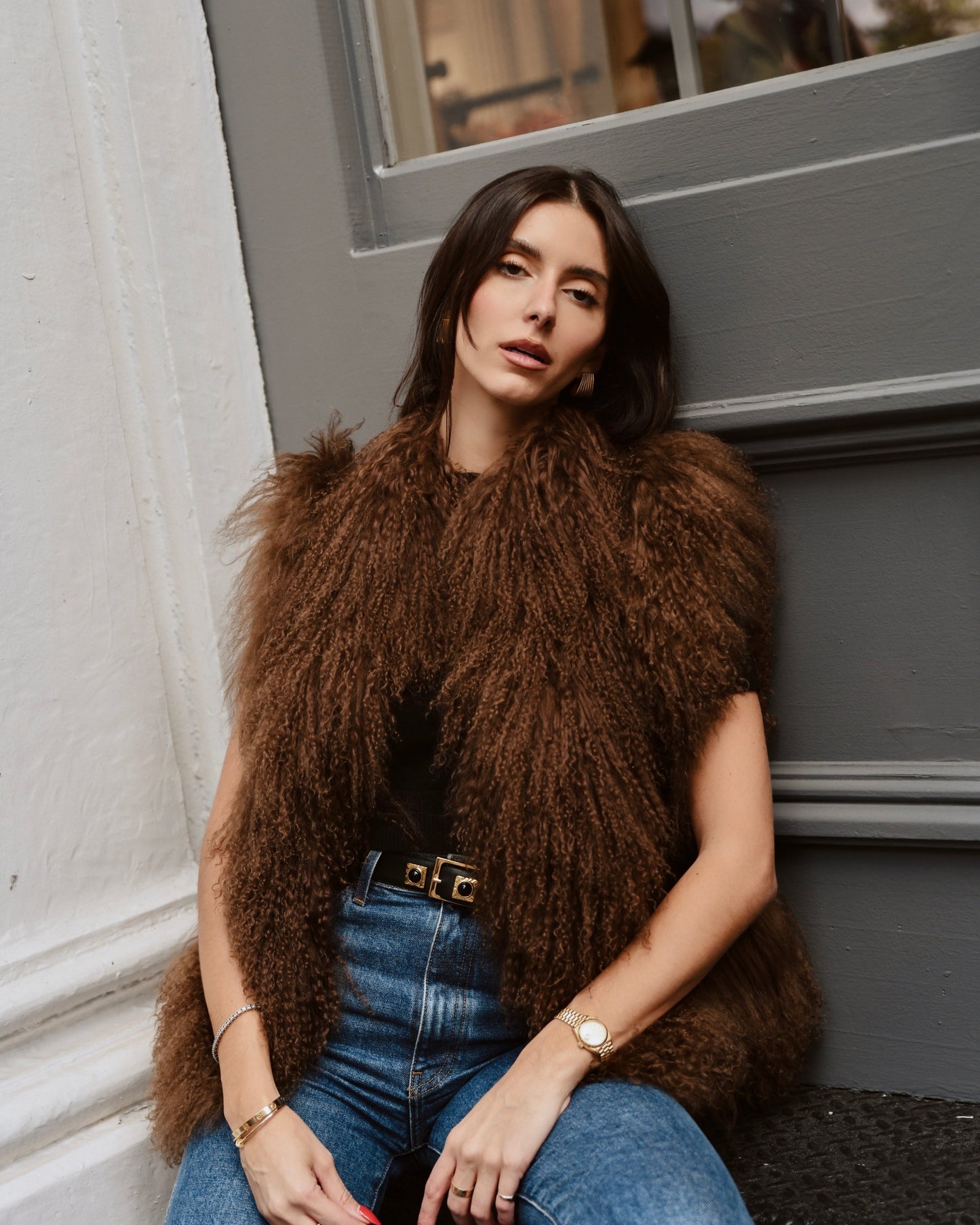 Dorothy Suede Shearling Vest