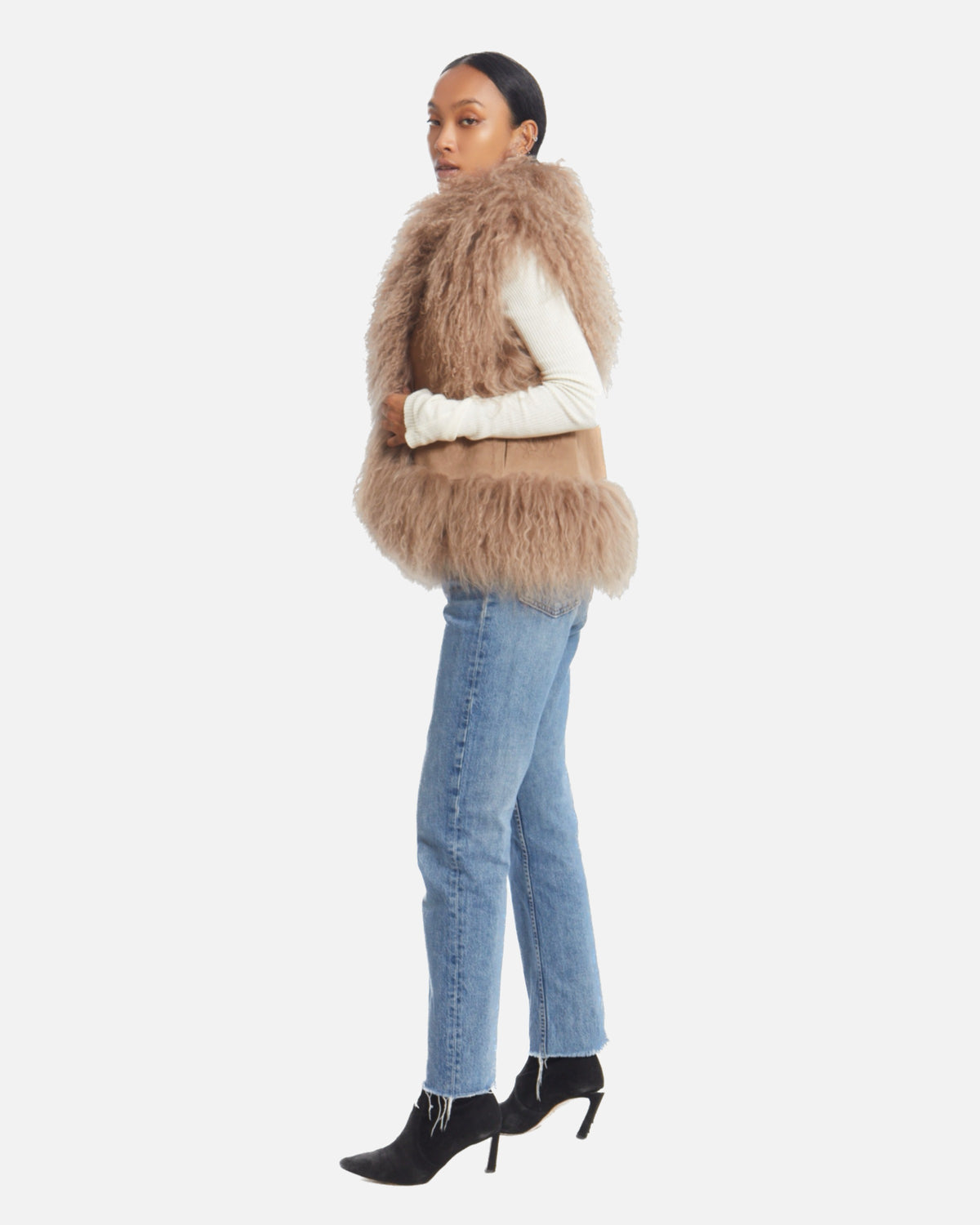 Dorothy Suede Shearling Vest