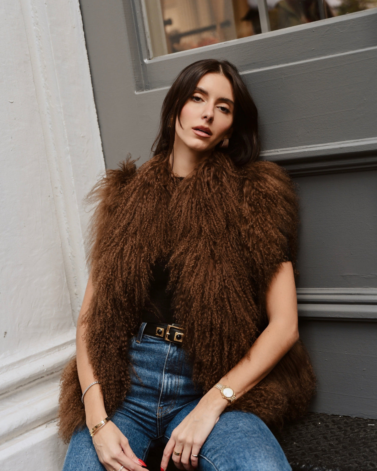 Dorothy Suede Shearling Vest