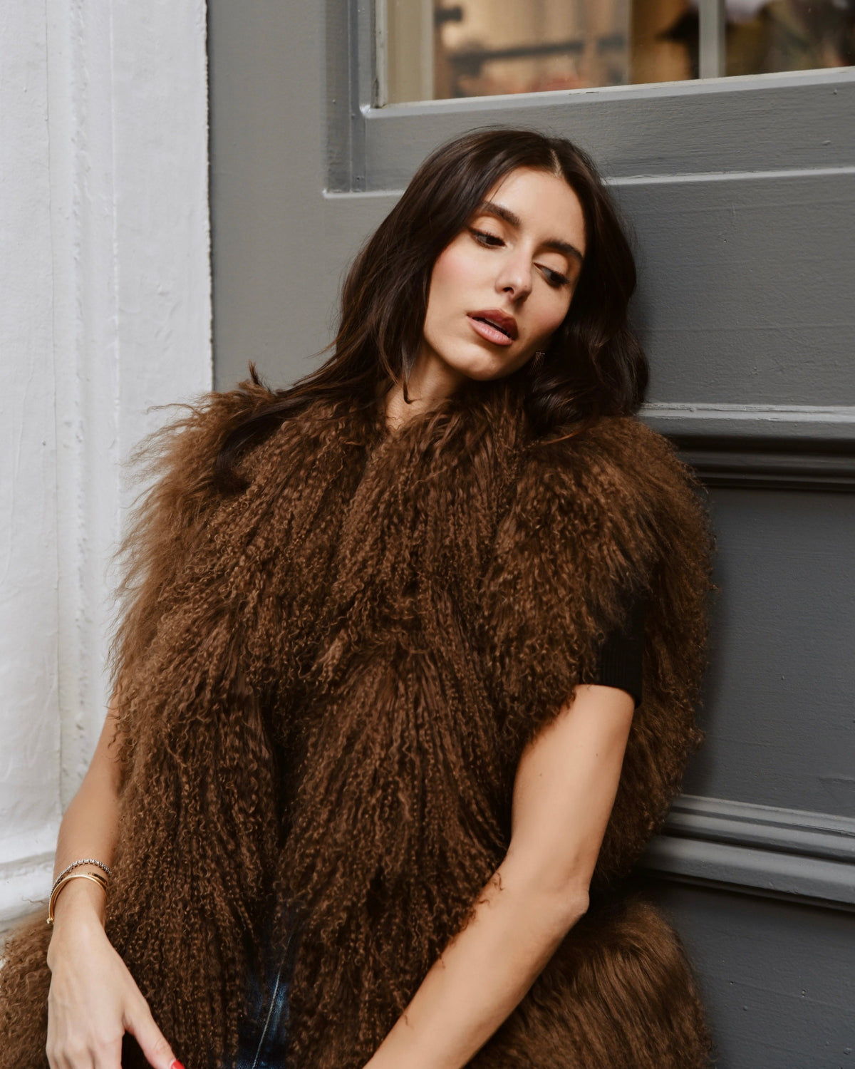Dorothy Suede Shearling Vest