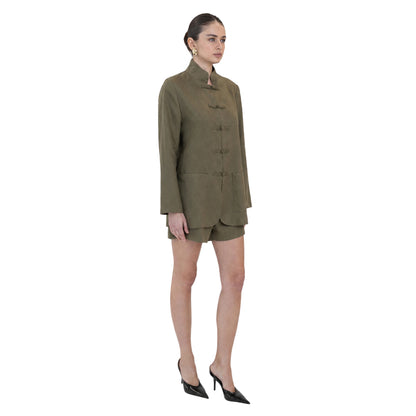 Sylvie Linen Mandarin Jacket