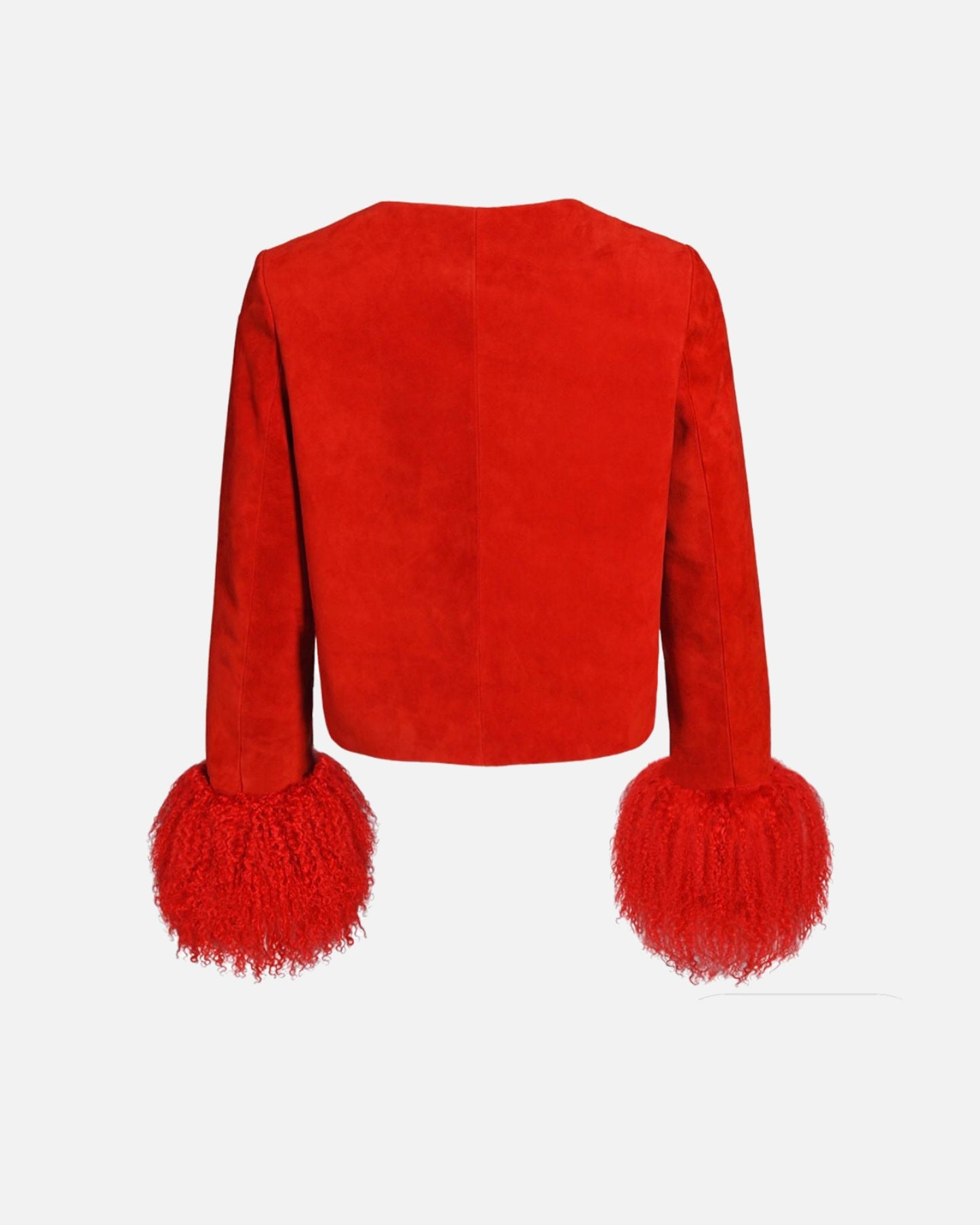 Frida Shearling Trim Suede Jacket