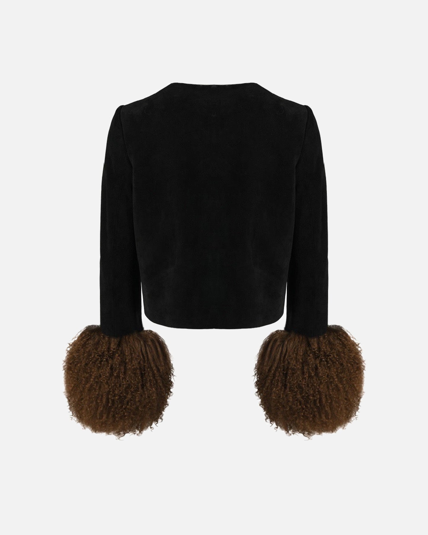 Frida Shearling Trim Suede Jacket