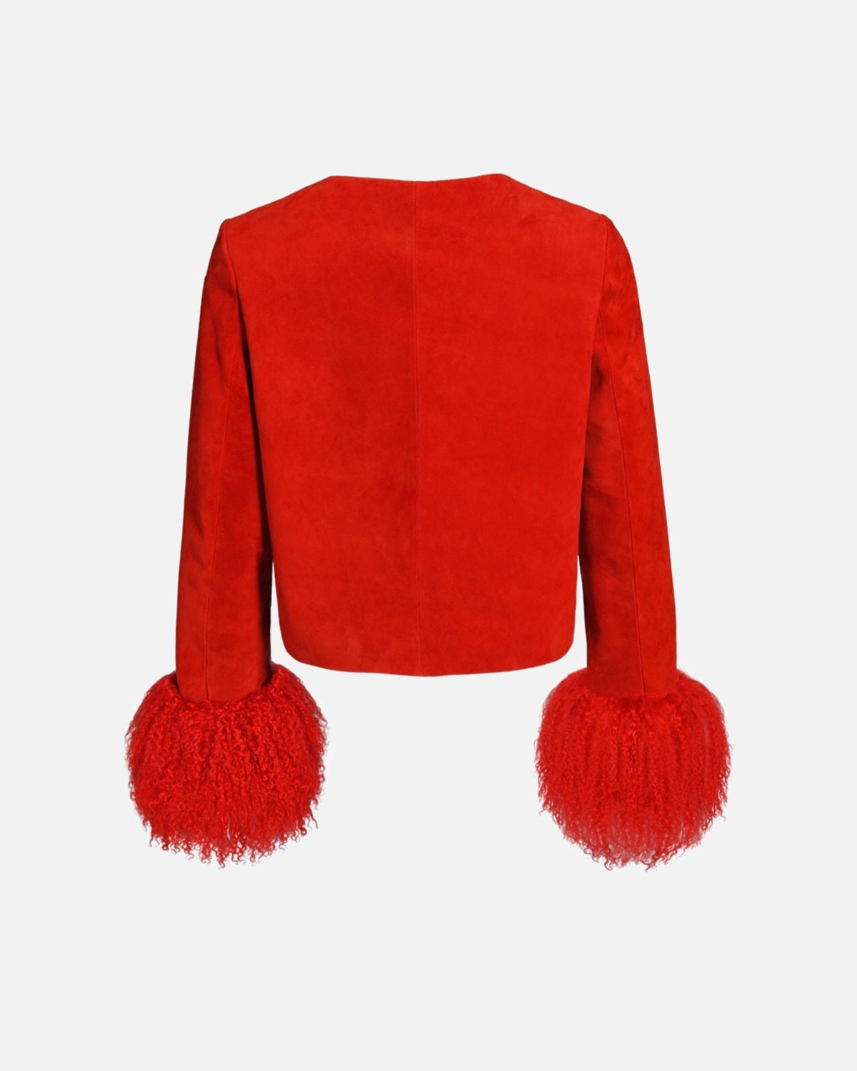 Frida Shearling Trim Suede Jacket