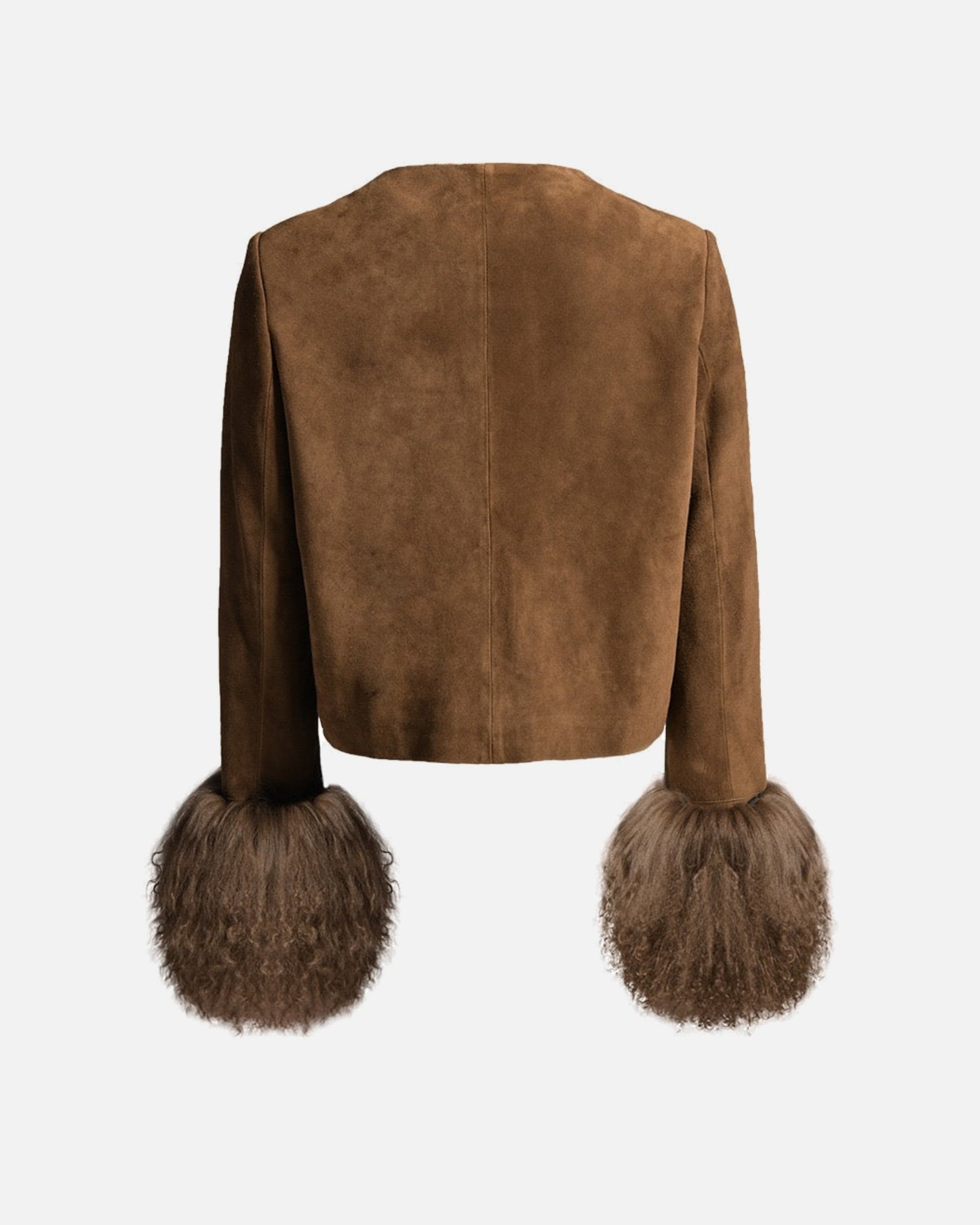 Frida Shearling Trim Suede Jacket