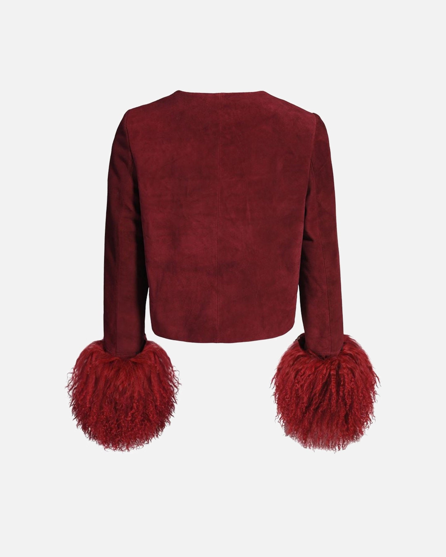Frida Shearling Trim Suede Jacket