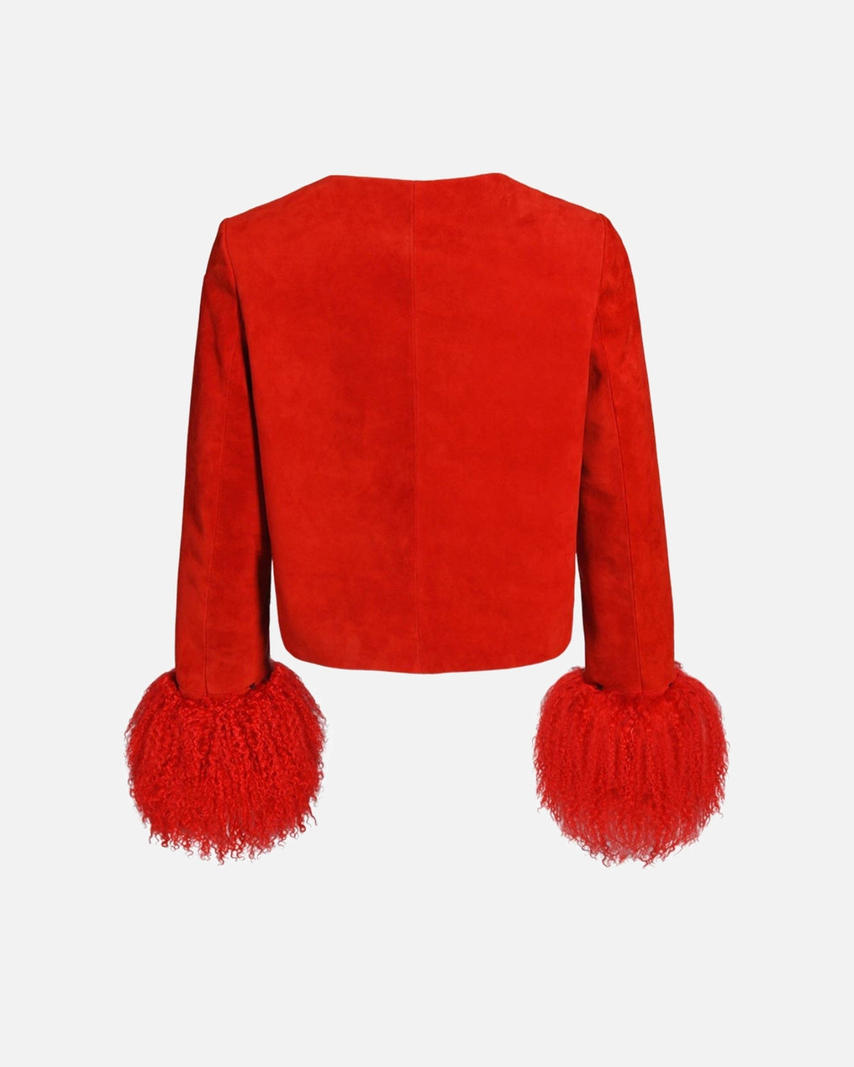 Frida Shearling Trim Suede Jacket
