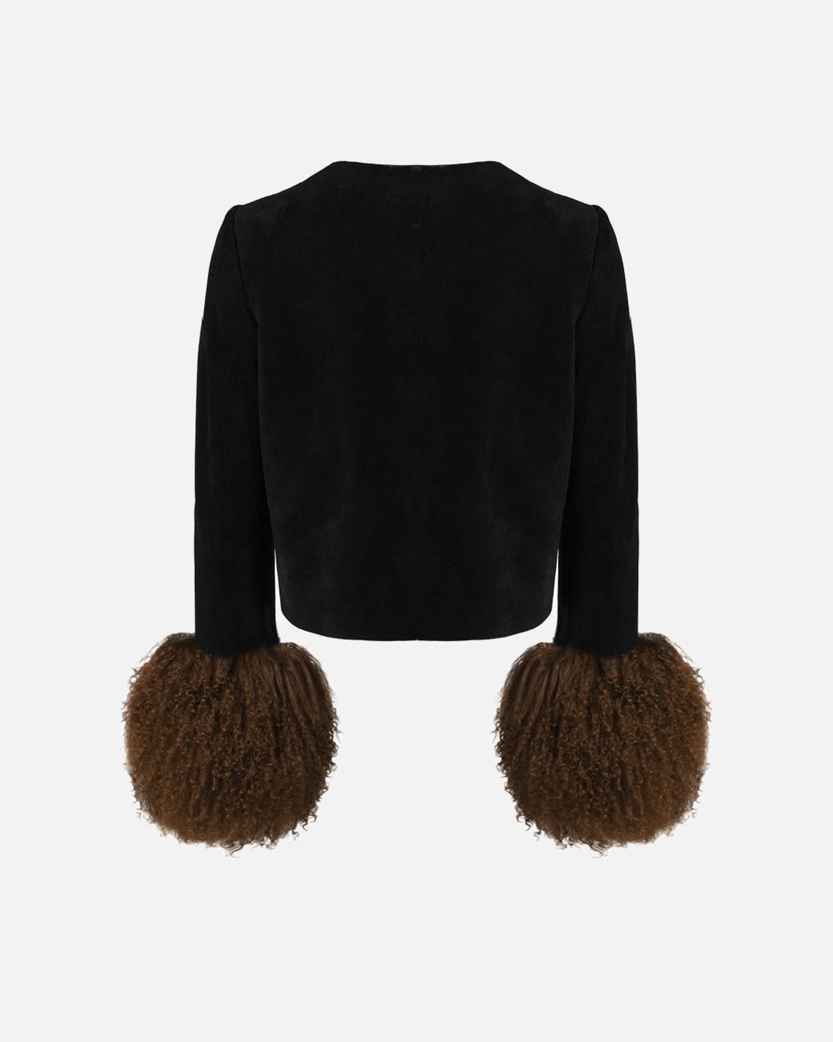 Frida Shearling Trim Suede Jacket