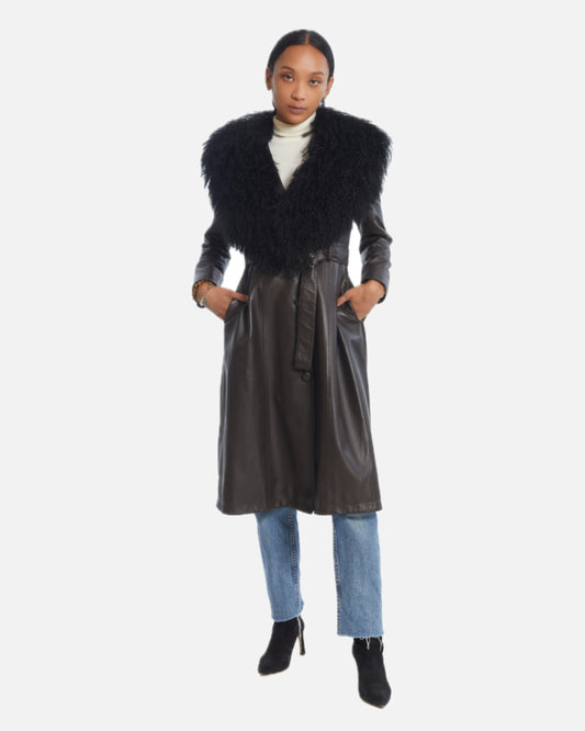 Greta Leather Shearling Coat