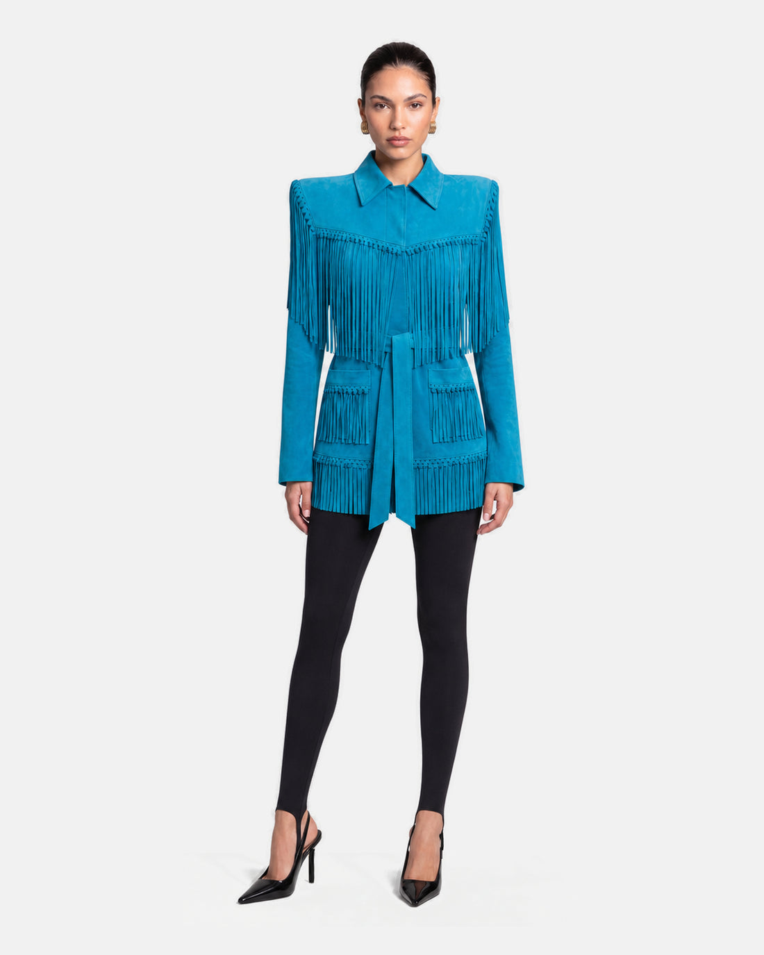 Sutton Suede Fringe Trench Coat