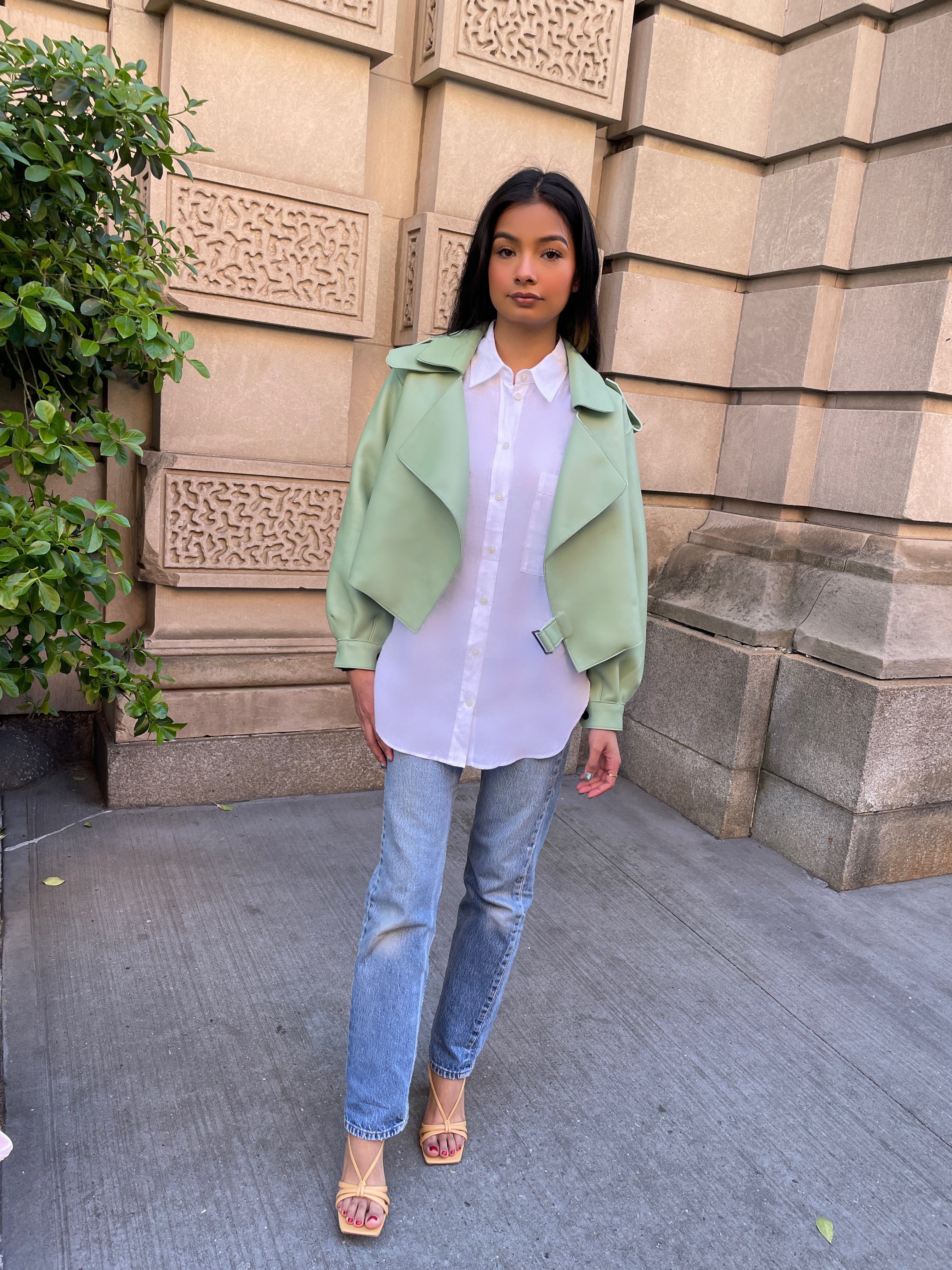 Mint green hot sale moto jacket