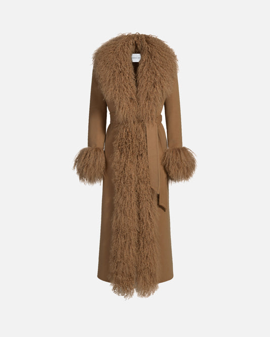 Inez Cashmere Shearling Maxi Coat