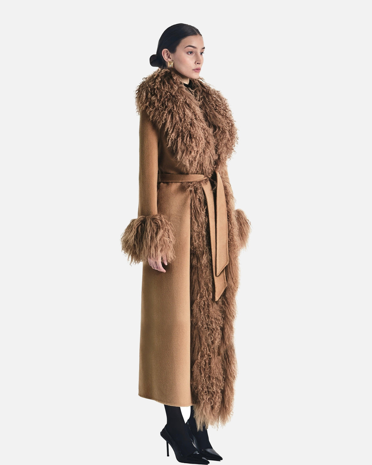 Inez Cashmere Shearling Coat