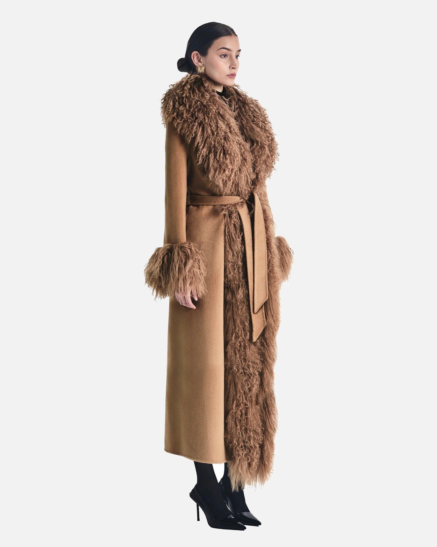 Inez Cashmere Shearling Coat