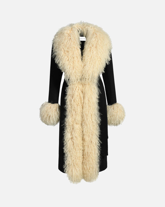 Inez Cashmere Shearling Maxi Coat