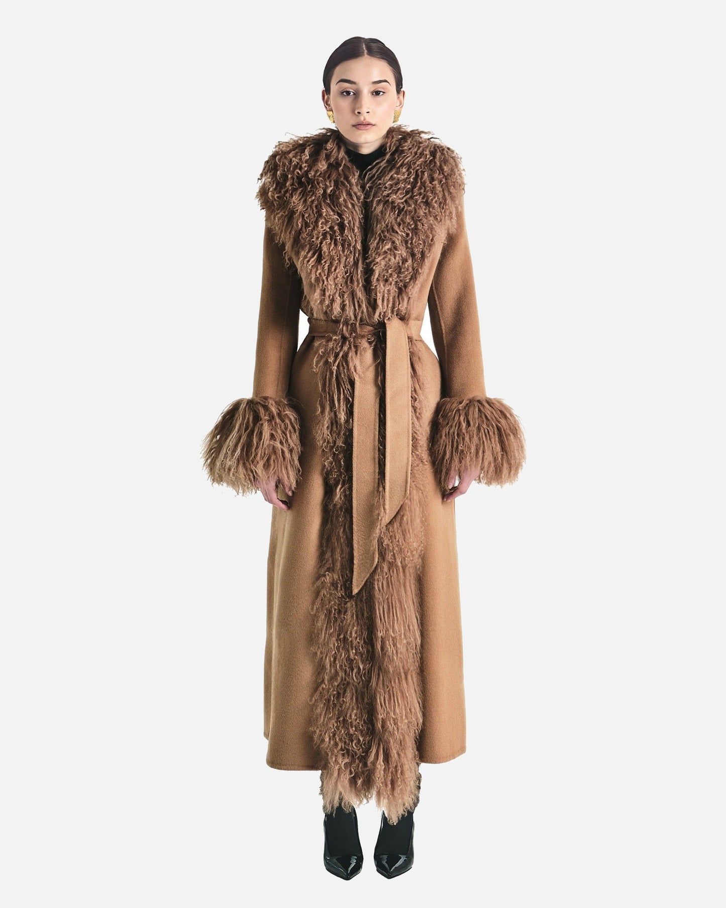Inez Cashmere Shearling Coat