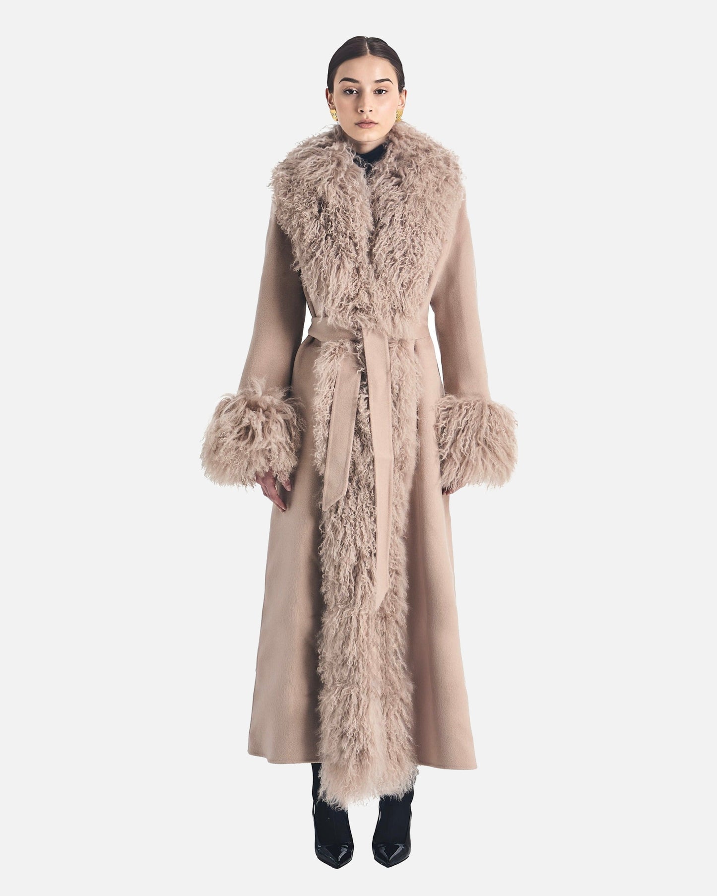 Inez Cashmere Shearling Coat