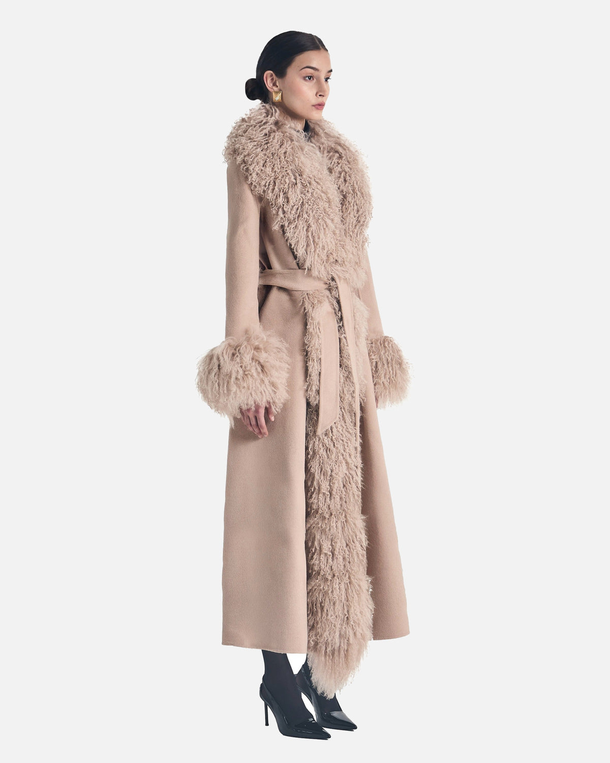 Inez Cashmere Shearling Coat