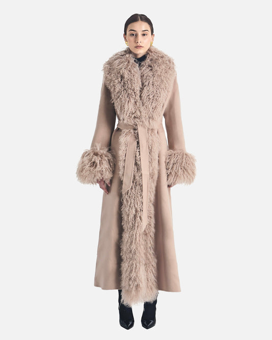 Inez Cashmere Shearling Coat