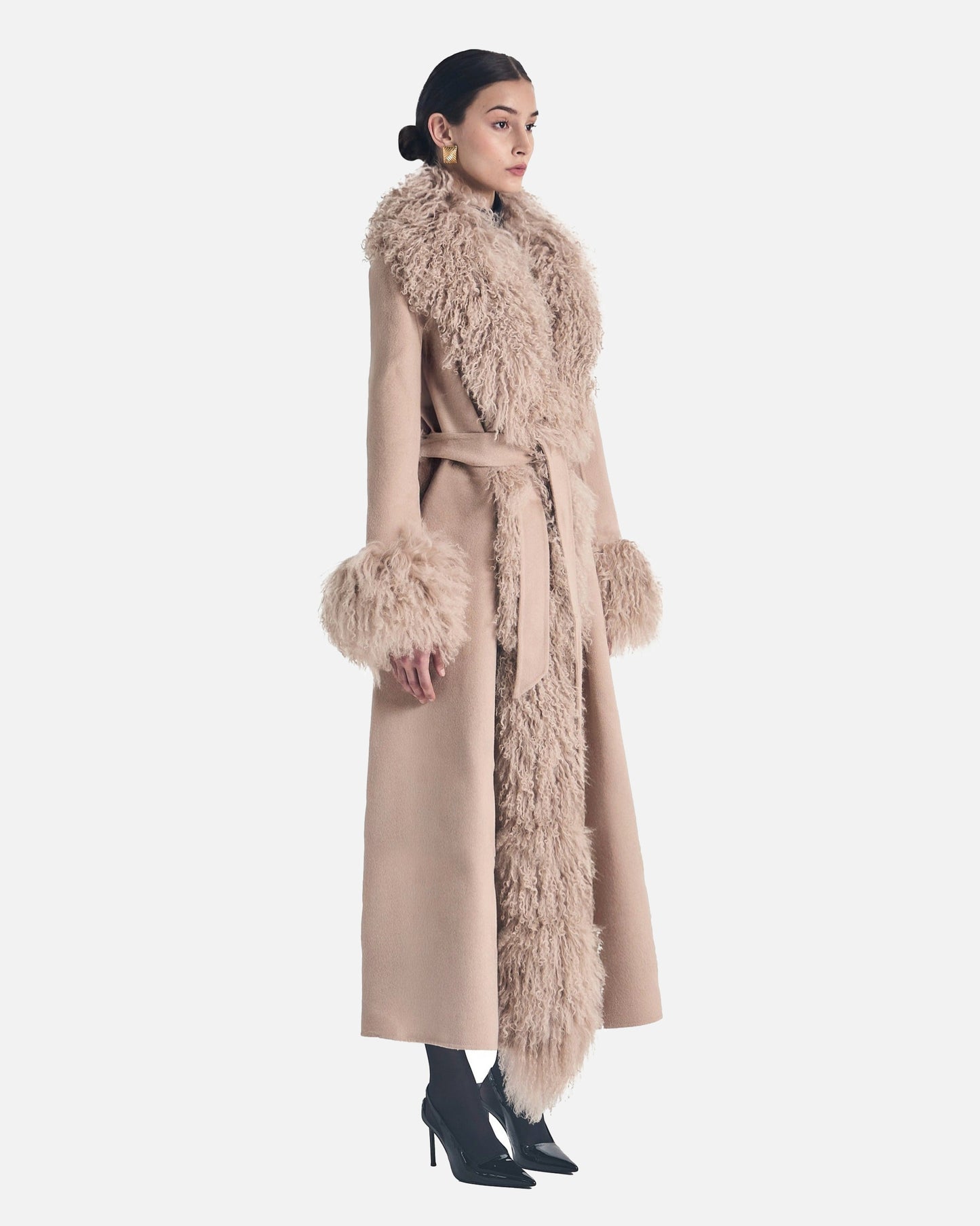 Inez Cashmere Shearling Coat