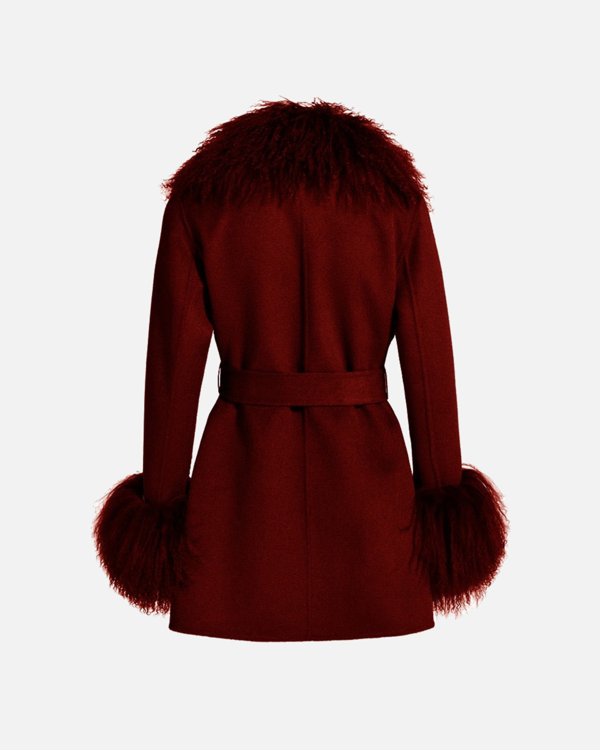 Inez Cashmere Shearling Midi Coat